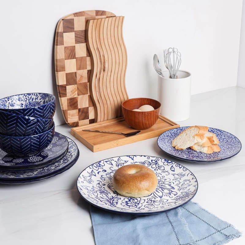 Selamica Ceramic Dinner Plates set of 4, 10.5 Inch Ceramic