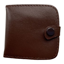Lorenz Men's Leather Square Tray Coin Purse with Section for Notes - Brown