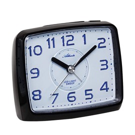 Atlanta Wecker ohne Ticken mit LED Spot-Licht Analog Quarz Schwarz - 1979-7