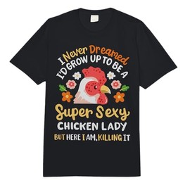 Funny Crazy Chicken Farmer Lady Women Comfort Colors Adult Heavyweight T-Shirt
