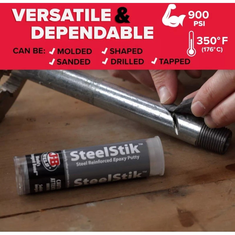 J-B Weld New 8267 SteelStik Steel Reinforced Epoxy Putty Stick