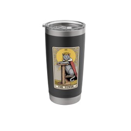 Cat Tarot Card The Tower Cat Scratching Post Tree Cat Stainless Steel Insulated Tumbler