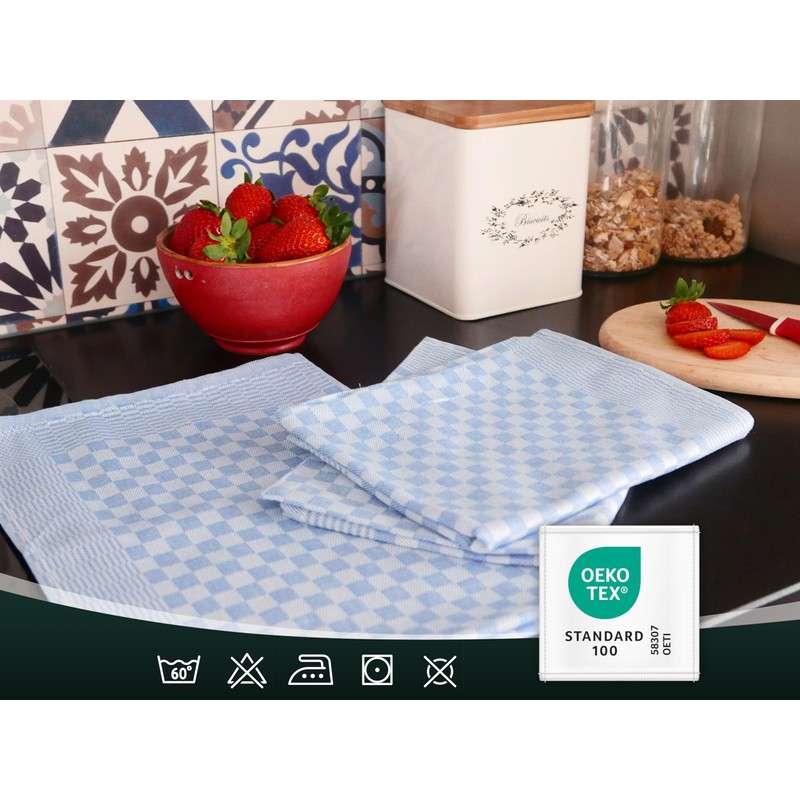 ZOLLNER Set of 5 Cotton Tea Towels in 46 x