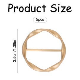 Rumyve 5pcs Silk Scarf Ring Clip,Metal T-shirt Tie Clips,Scarf Ring Clip,Buckle Clothing Ring Wrap Holder for Women Girls