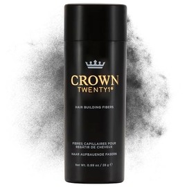 CROWN Hair Building Fibers (28g) - Instantly Cover Fine & Thinning Hair for a Thicker, Fuller Look - A Natural Keratin Concealer - 13 Shades for Men & Women - Dark Gray