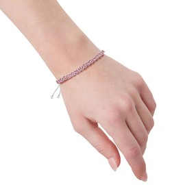 Tirafina Adjustable Created Pink Sapphire Bolo Bracelet - 6,7, and 8-in Wrist Size - Easy-on, Easy-off Tennis Bracelet - Birthstone Jewelry Bracelet - Sterling Silver Jewelry for All Occasions