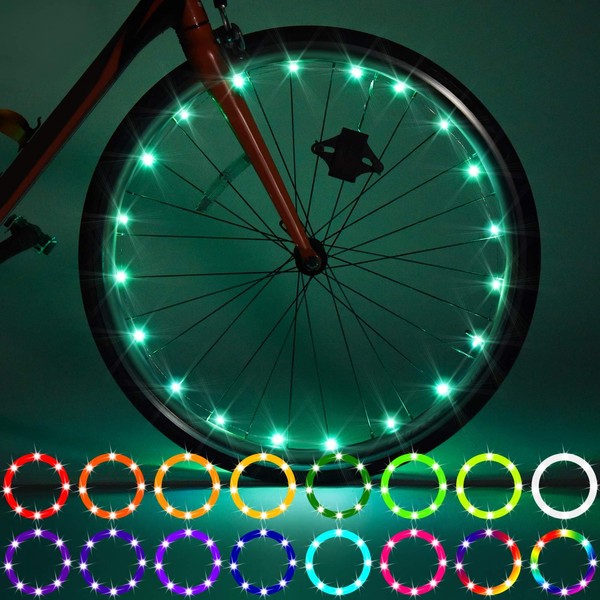 Waybelive 2 Pack LED Bike Wheel Light, Remote Control Bicycle