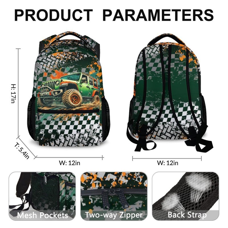 Kids Backpack, Cool Truck Schoolbag for Boys 6-8, Backpacks for