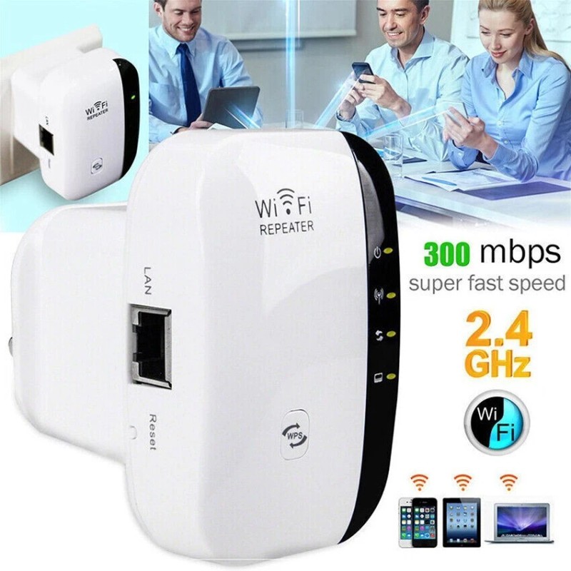 efunmodern NEW! 300Mbps WiFi Range Extender Internet Booster Wireless Signal