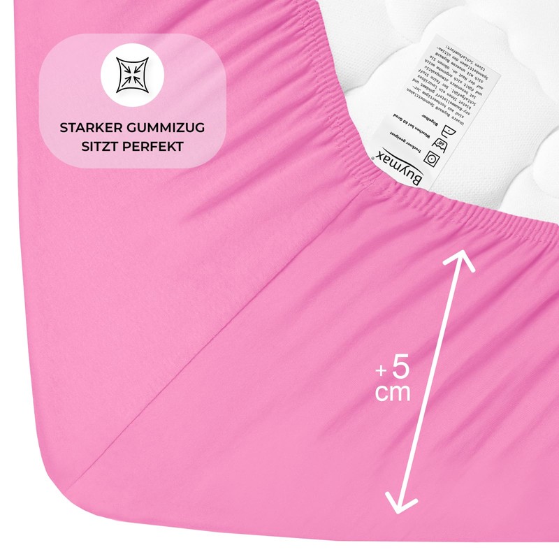 Buymax® Fitted Sheet, 100 x 200 cm, 100% Jersey Cotton,