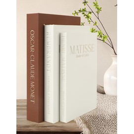 3 Pack Decorative Book Set, Faux Linen Storage Boxes - Aesthetic Fake Books for Coffee Table & Bookshelf Decor, Hidden Storage for Photos & Keepsakes, Home Decor for Living Room (Brown - Beige)
