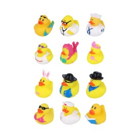 Henbrandt 12 x Mini Rubber Ducks 12 Assorted Character Designs Children’s Duckies Variety Pack Cruising Ducks Kids Bath Toys Summer Fun Paddling Pool Games Bathtub Play for Boys and Girls
