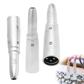 SopwMap 3pcs XLR Male to 1/4" Female Adapter, 3 Pin XLR Male to 6.35mm Jack Female Adapter, 3 Pin Male to 1/4" TRS Female Audio Connector for Microphone