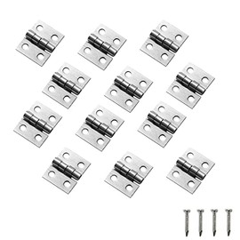 100 piezas de mini bisagras de latón para hardware de 10 x 8 mm, 180 grados, muebles en miniatura, caja de madera, joyero, cofre, casa de muñecas, gabinete, accesorios de bricolaje (plateado)