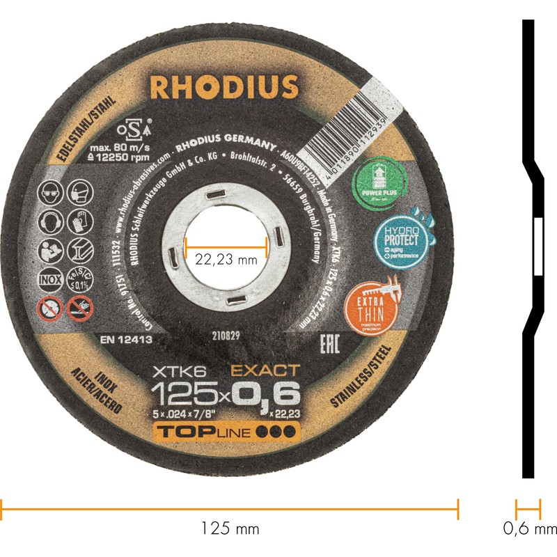 Rhodius Topline XTK6 Exact Box Extra Thin Cutting Disc 125