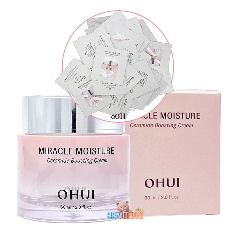 Ohui Miracle Moisture Ceramide Boosting Cream 60ml + 60 sheets