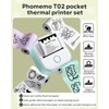 Phomemo T02 Sticker Printer with 3 Rolls Paper- Mini Printer