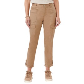 Democracy Women's Ab Solution Ankle Roll Cuff Utility Pant, Peanut Butter