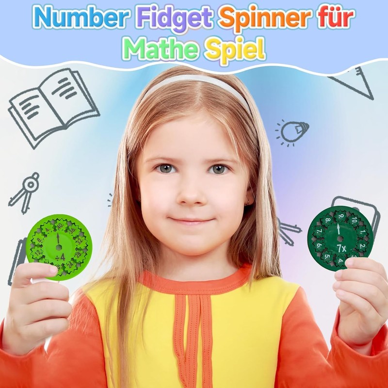 18Pcs Math Fidget Toy, Maths Fidget Spinner, Educational Math Fact