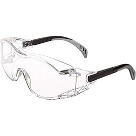 Gateway Safety 6980 Cover2 Safety Glasses Protective Eye Wear - Over-The-Glass (OTG), Clear Lens, Black Temple (40 Pair)