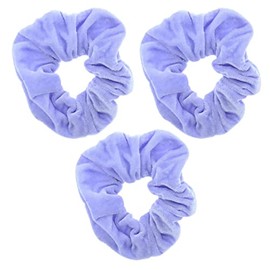 Topkids Accessories - Velvet Scrunchie Scrunchies Elastic Hair Band Ponytail Holders Hair Scrunchie Hair Bobbles Hair Accessories for Women, Ladies, Girls - Pack of 3 (Lilac)