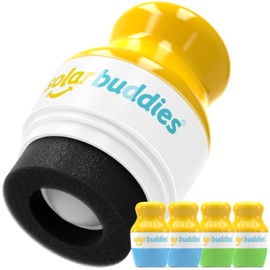 BBGG Quad Pack Solar Buddies Refillable Roll On Sponge Applicator For Kids, Adults, Families, Travel Size Holds 100ml Travel Friendly for Sunscreen, Suncream and Lotions (BBGG)