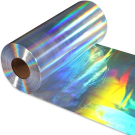 Kinlop Iridescent Tablecover Roll 40 Inch x 300 ft Disposable Holographic Metallic Tablecloth Bulk Plastic Laser Shiny Rectangle Tablecloth Roll for Wedding Birthday Bridal Party Decoration (Laser)