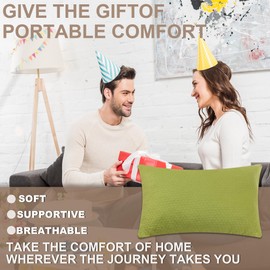 PEUJEW Camping Memory Foam Pillow Travel Pillow Compressible Medium Firm, Soft Comfortable and Breathable, Ideal Backpacking Hiking and Airplane