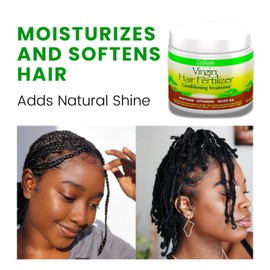The Roots Naturelle Virgin Hair Fertilizer Conditioning Treatment. Helps Strengthen Hair, Promote Rapid Hair Growth and Protect/Restore Damaged Hair (Large 16oz)