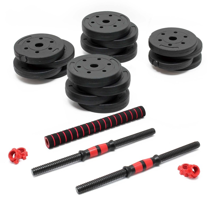 LUXTRI 40 kg 2-in-1 Dumbbell and Barbell Set with 16