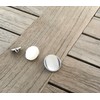 Pack of 10 Flat Smooth Silver Shiny Metal Eyelet Buttons