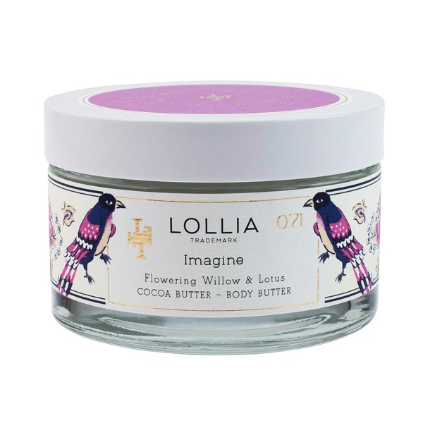 Lollia Imagine Body Butter, 5.5 oz. - Flowering Willow & Lotus Fragrance - Shea Butter & Cocoa Butter, Body Lotion for Women, Hydrating & Smooth Body Moisturizer