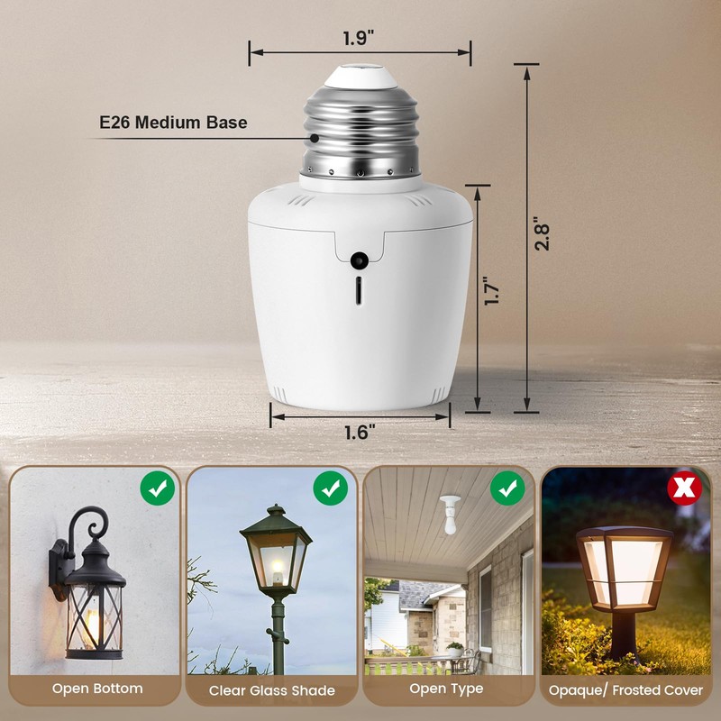 SURAIELEC Dusk to Dawn Sensor Socket, Automatic Light Sensor Socket