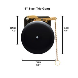 Bevin Bells Steel Trip Gong | Traditional Prize Fighter 6inch Boxing Bell | Loud & Made of Steel & Brass | Boxing Training and Warning Device in One | Man Cave/Bar Accessory | Made in USA 6STG