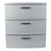 Sterilite Organizador Plástico Torre 3 Cajones Gris Multiuso Grande