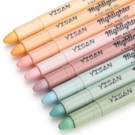 YISAN Bible Highlighter, Dry Highlighter,No Bleed Highlighter Marker Pens, 8 Pastel Colors,70627