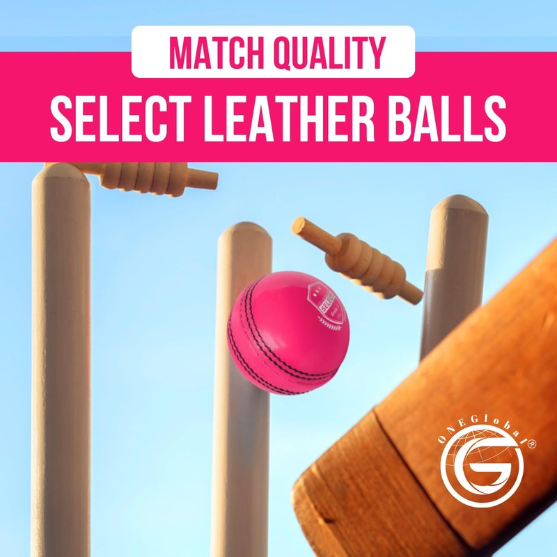 ONEGlobal Select Leather Cricket Ball | 100% Handcrafted, 156g -