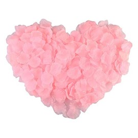 SamHeng 1000Pcs Rose Petals Artificial Silk Petals for Wedding Party Valentine's Day Romantic Decorations Confetti Table Fake Flowers Roses Petals Pink