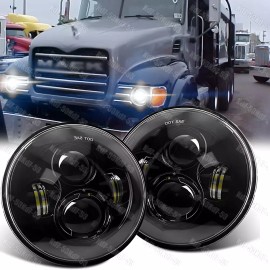 Unbranded 2pcs 7" inch Round Led Headlights Hi/Lo Beam Fit Mack Granite CV713 Dump Trucks