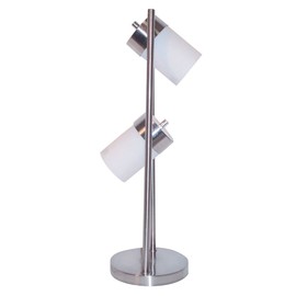 ORE International 3031TW Modern 2-Light Adjustable Table Lamp, 25" x 9" x 9", White