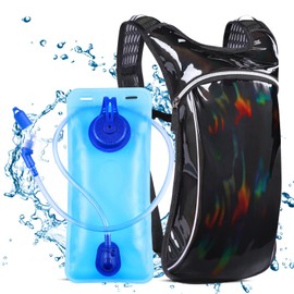 Rave Hydration Pack, Hydration Backpack with 2L Hydration Bladder, Festival Essential Water Backpack for Hiking, Running, Cycling, and Music Festivals