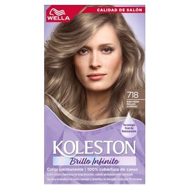 Koleston Tinte Permanente 718 Rubio Medio Perlado Iluminado | Crema, Realce del brillo, Resistente, Todo tipo de cabello