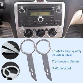 8-Piece Set Car Radio Removal Tool, Car Radio Release Tool, Radio Release Tool, Stainless Steel Car Self Media Removal Keys, for Most Car Models