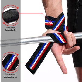 MERCURYAL Straps Gym - New Advanced Design - Lifting Straps - Powerlifting - Gym Grips - Dead Weight Fitness Grips - Fitness Accessories for Men and Women (France)