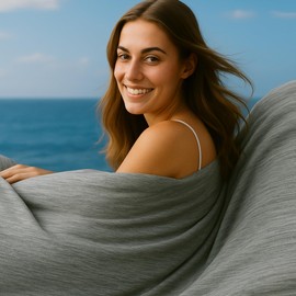 DOWNCOOL Cooling Blanket Queen Size, Grey Summer Blanket for Hot Sleeper and Night Sweats, Lightweight Soft Q-Max>0.4 Arc-Chill Cool Blanket