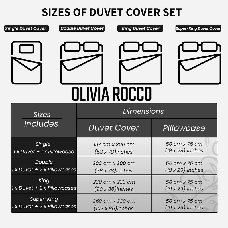 Olivia Rocco Easy Care Printed Duvet Cover Set 100% Polyester