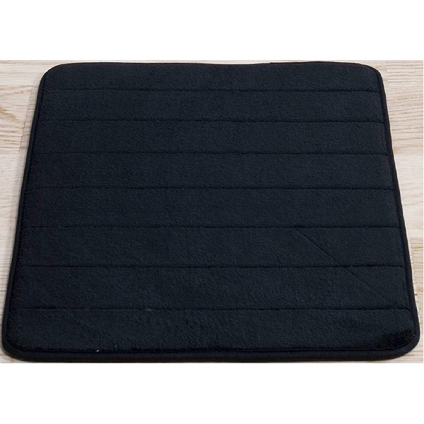 Black Memory Foam Bath Mat-Incredibly Soft and Absorbent Rug, Cozy Velvet Non-Slip Mats Use for Kitchen or Bathroom (17 Inch x 24 Inch, Black)