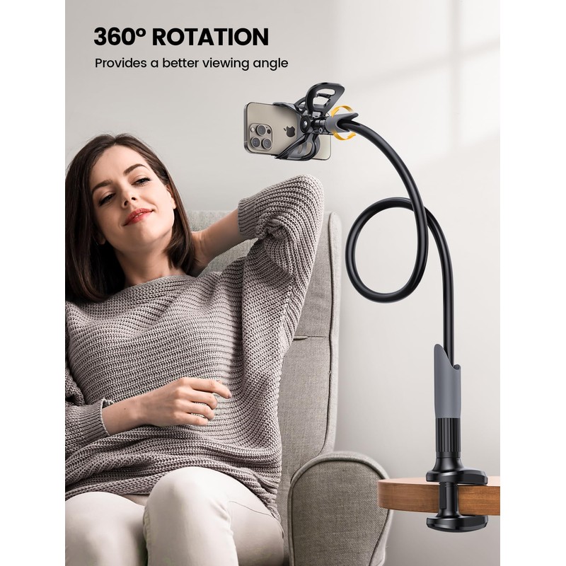Lamicall Gooseneck Phone Holder for Bed - Cell Phone Mount