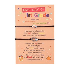 DHQH First Day of Kindergarten Bracelet Mommy and Me Back To School Matching Mother Daughter Bracelet First Day of Prek 1st Grade Gift