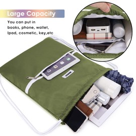 Drawstring Backpack String Bag Sackpack Cinch Water Resistant Nylon for Gym Shopping Sport Yoga by WANDF